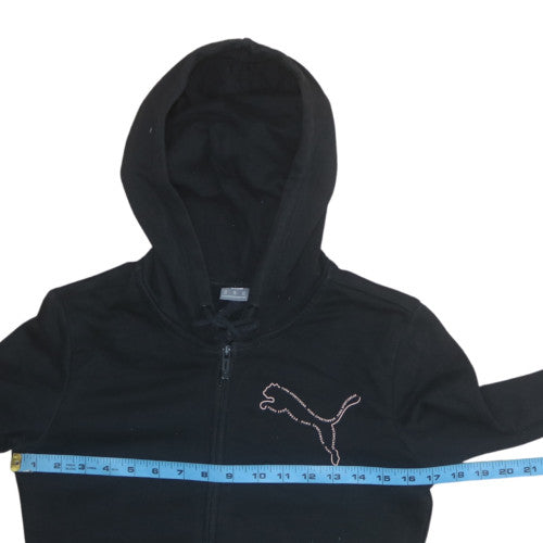 Womens UK Size XS PUMA Black Full Zip Hoodie