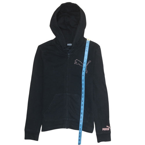 Womens UK Size XS PUMA Black Full Zip Hoodie