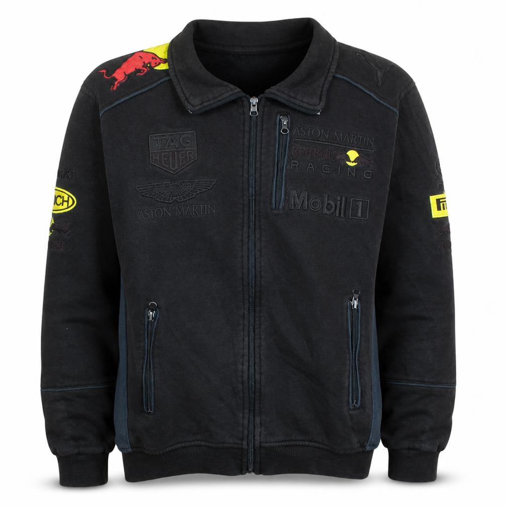 Mens UK Size M Red Bull Black Full Zip Sweatshirt