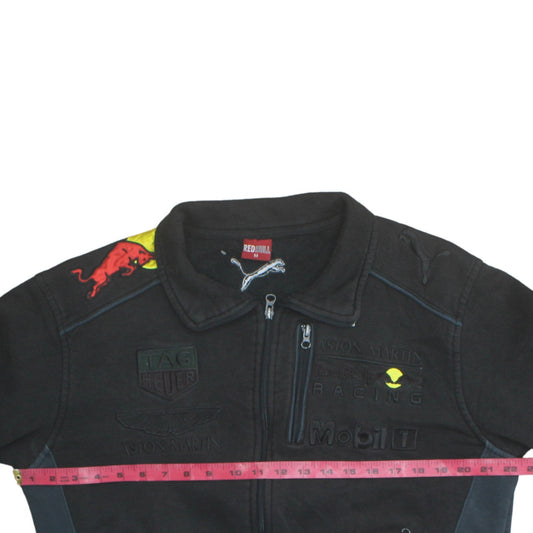 Mens UK Size M Red Bull Black Full Zip Sweatshirt