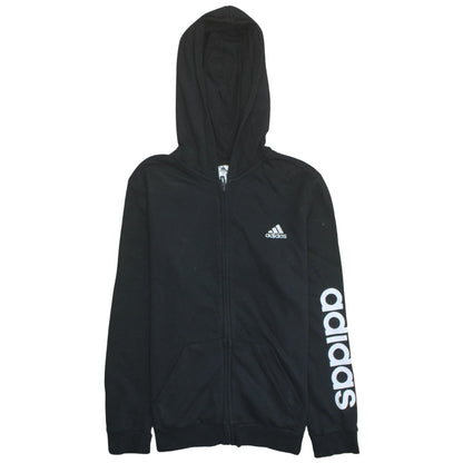 Womens UK Size 14 adidas Black Full Zip Hoodie