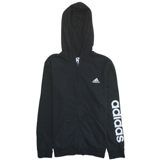 Womens UK Size 14 adidas Black Full Zip Hoodie