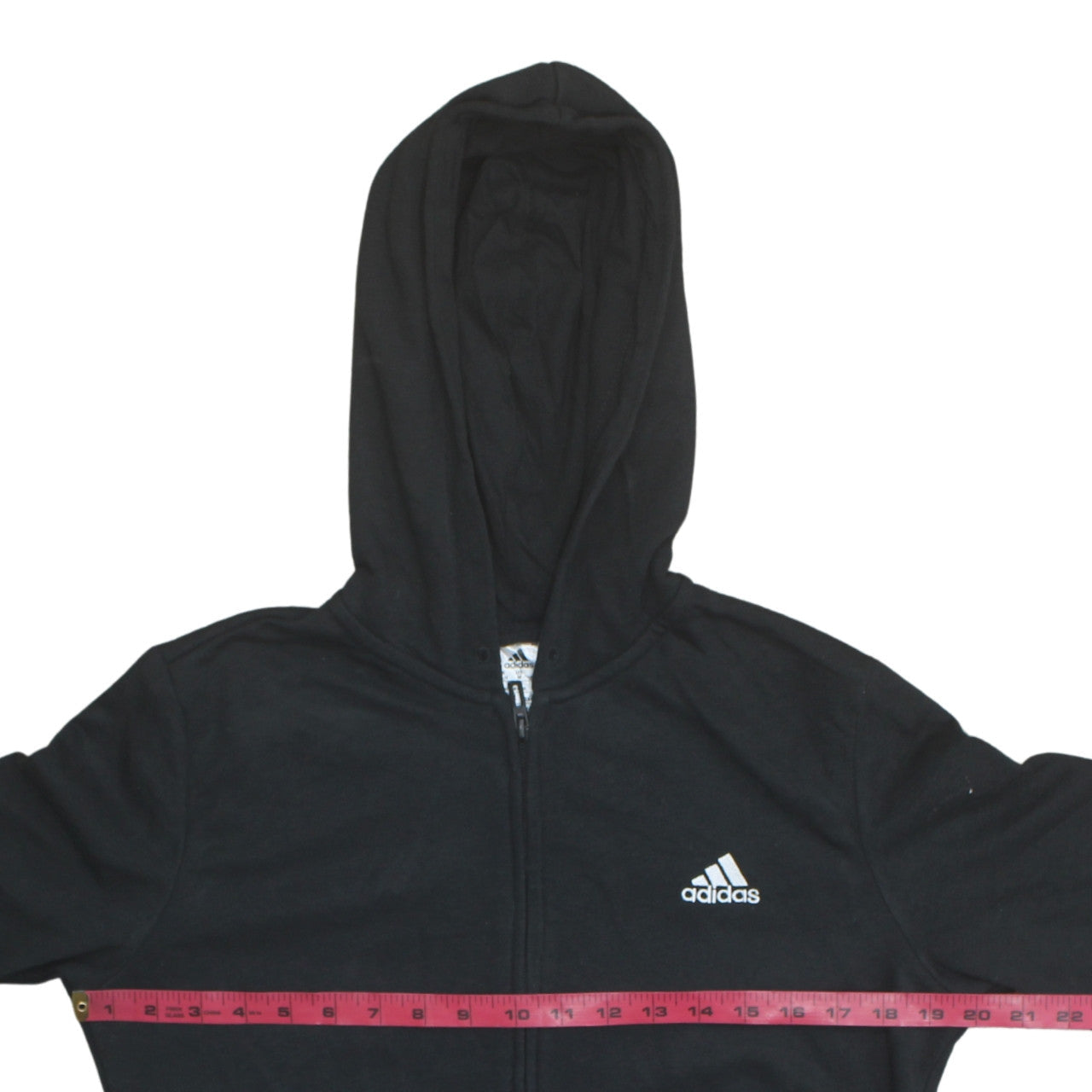 Womens UK Size 14 adidas Black Full Zip Hoodie