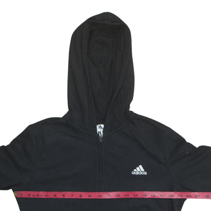 Womens UK Size 14 adidas Black Full Zip Hoodie