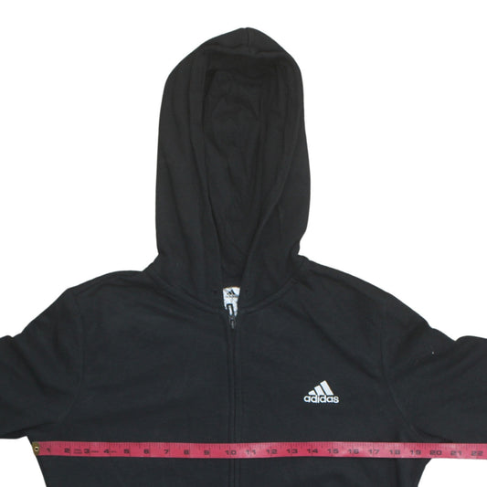 Womens UK Size 14 adidas Black Full Zip Hoodie