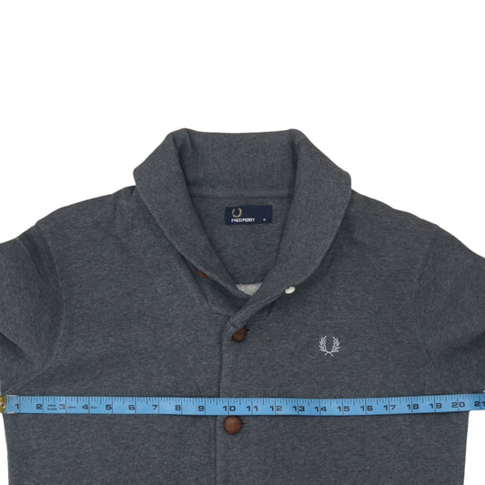 Mens UK Size M Fred Perry Grey Cardigan Sweatshirt
