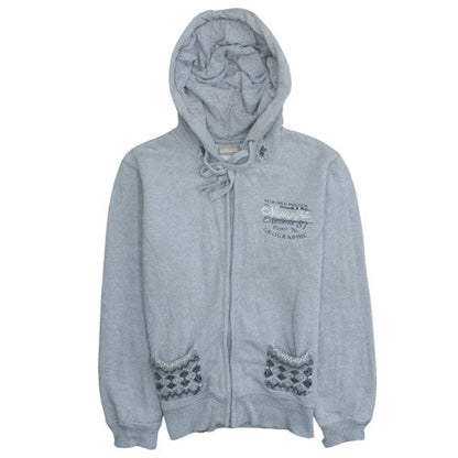 Womens UK Size M Napapijri Grey Full Zip Hoodie
