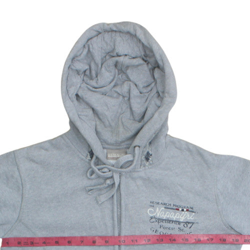 Womens UK Size M Napapijri Grey Full Zip Hoodie