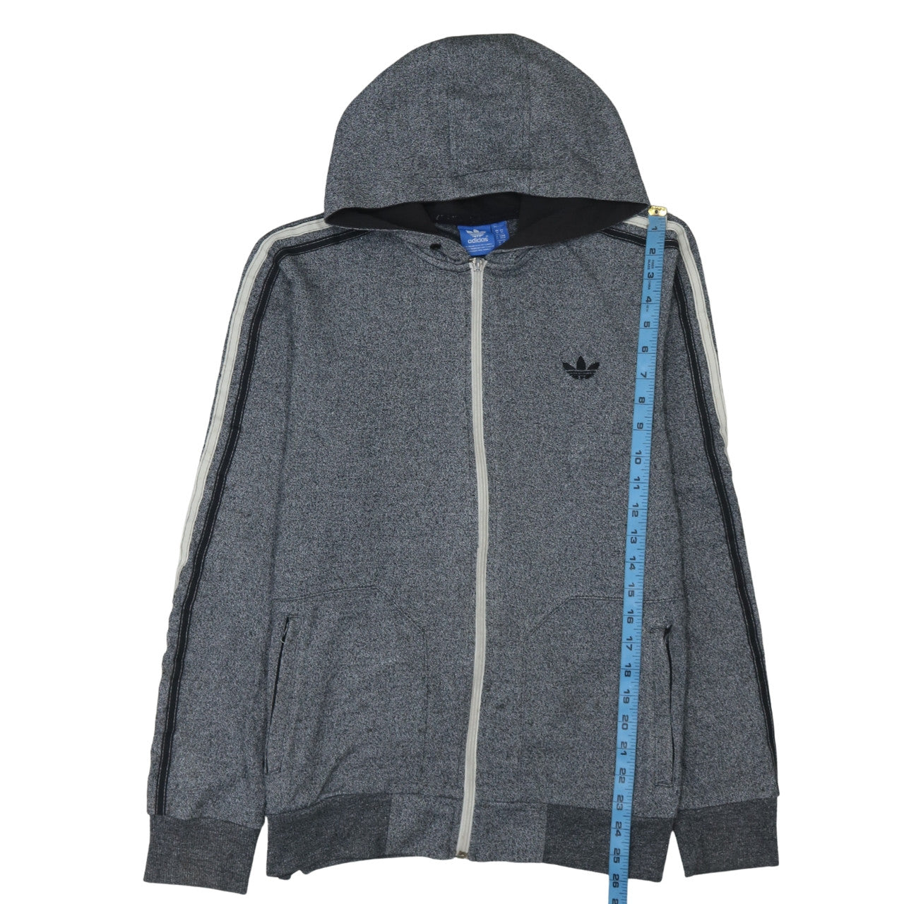 Mens UK Size M adidas Grey Full Zip Hoodie