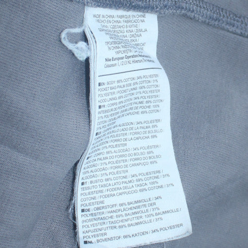 Mens UK Size S Nike Grey Full Zip Hoodie