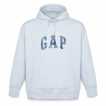 Gap Men's White Pullover Hoodie M Logo Fleece Hooded Sweatshirt
