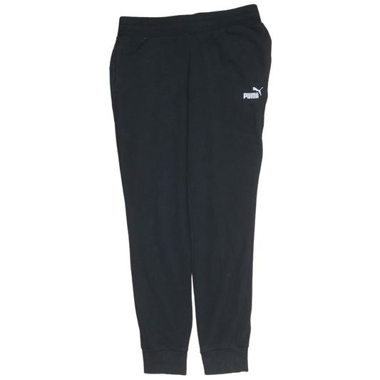 Puma Womens Black Jogger Trousers Size M Elastic Waist Cuffed