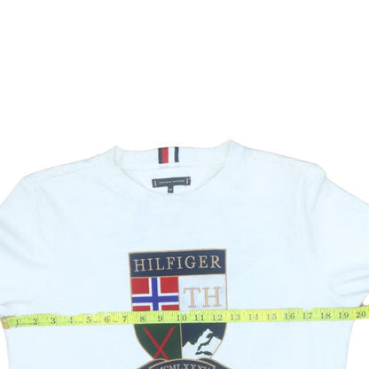 Tommy Hilfiger Boys White Pullover Crew Neck Graphic Sweatshirt Size 164