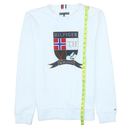 Tommy Hilfiger Boys White Pullover Crew Neck Graphic Sweatshirt Size 164
