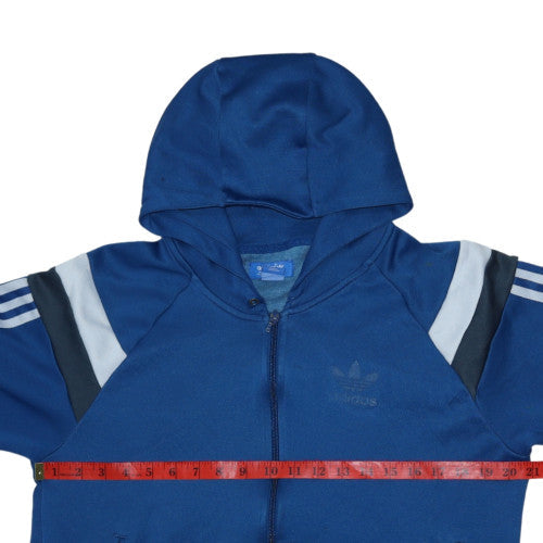 Mens UK Size M adidas Blue Full Zip Hoodie