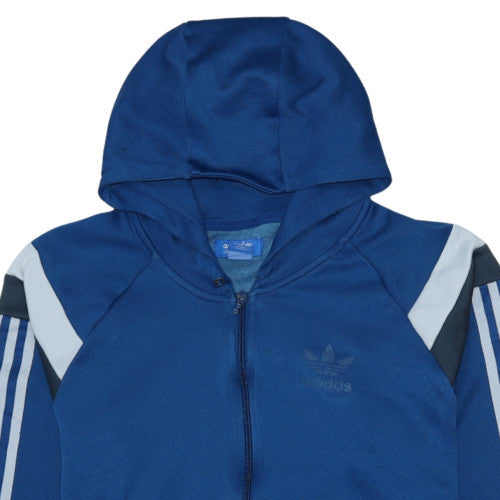 Mens UK Size M adidas Blue Full Zip Hoodie