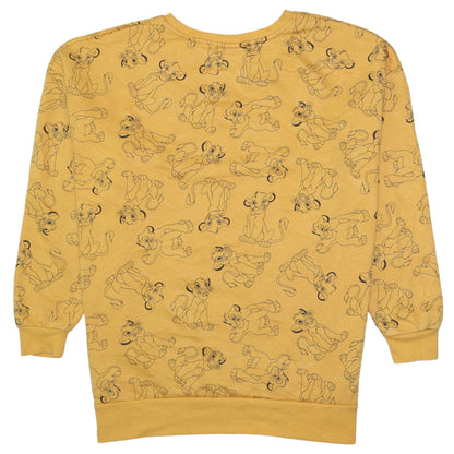 Womens UK Size M Disney Yellow Pullover Sweatshirt