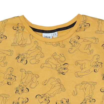 Womens UK Size M Disney Yellow Pullover Sweatshirt