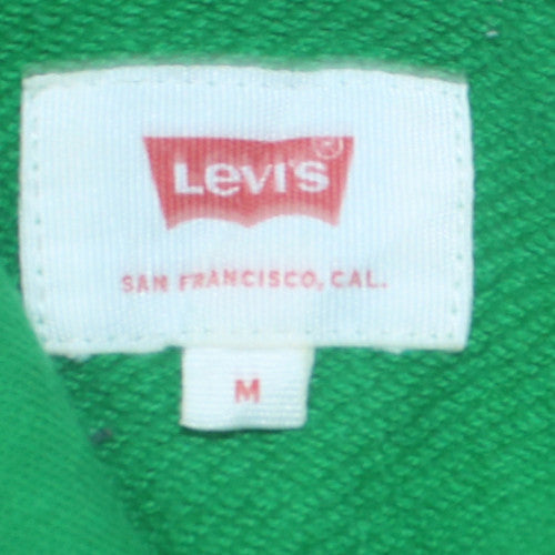 Mens UK Size M Levi's Green Pullover Hoodie