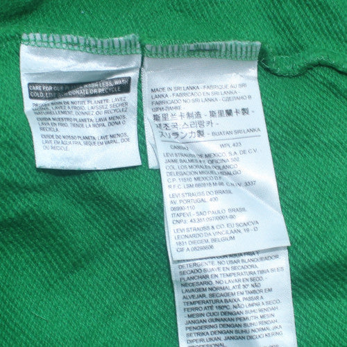 Mens UK Size M Levi's Green Pullover Hoodie