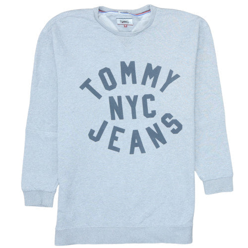 Mens UK Size M Tommy Jeans Grey Pullover Sweatshirt