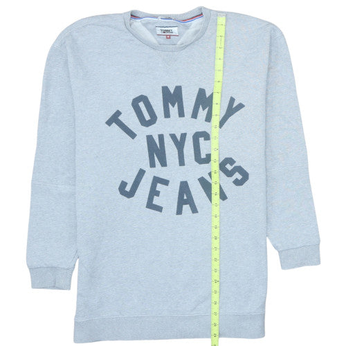Mens UK Size M Tommy Jeans Grey Pullover Sweatshirt