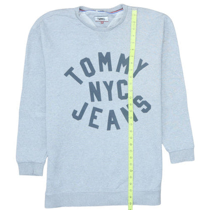 Mens UK Size M Tommy Jeans Grey Pullover Sweatshirt