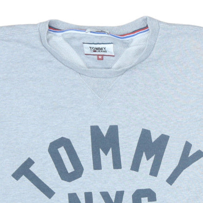 Mens UK Size M Tommy Jeans Grey Pullover Sweatshirt