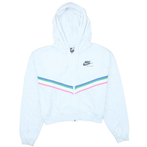 Womens UK Size M Nike White Full Zip Hoodie