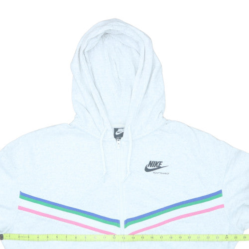 Womens UK Size M Nike White Full Zip Hoodie