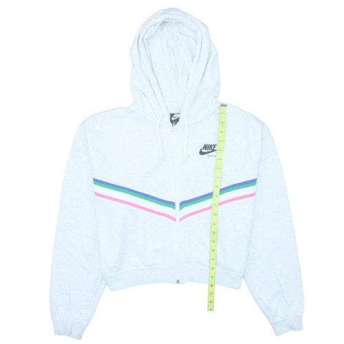 Womens UK Size M Nike White Full Zip Hoodie
