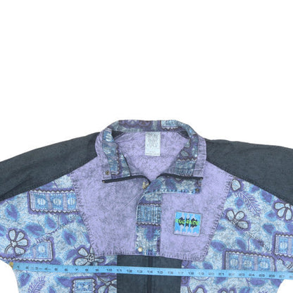 Fucanor Men’s Purple 90s Retro Bomber Jacket L 40in Full Zip