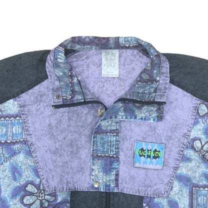 Fucanor Men’s Purple 90s Retro Bomber Jacket L 40in Full Zip