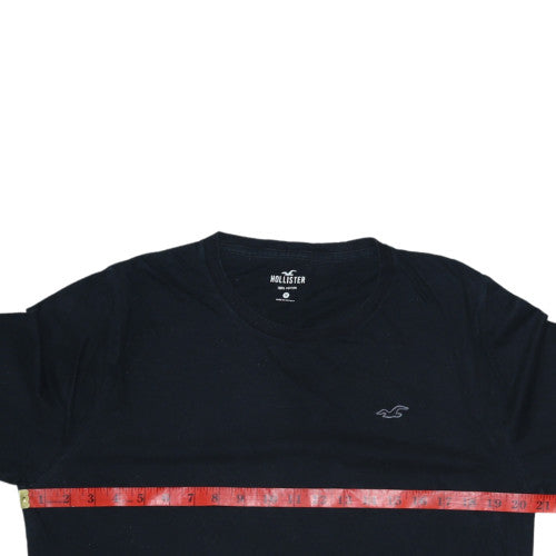 Hollister Mens Black Long Sleeve Cotton Crew Neck T-Shirt Size M