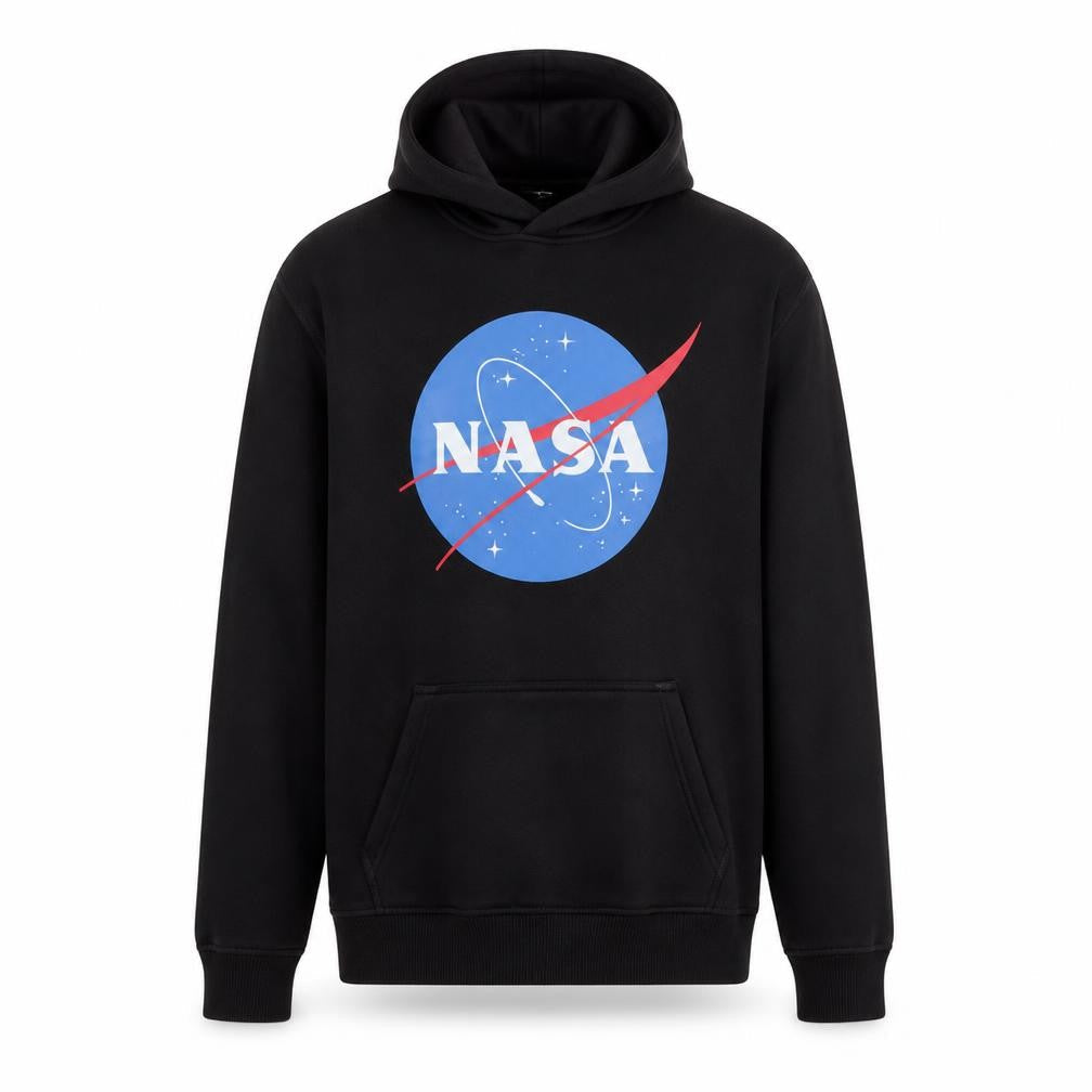Mens UK Size L NASA Black Pullover Hoodie