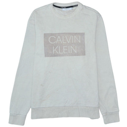 Mens UK Size M Calvin Klein Beige Pullover Sweatshirt