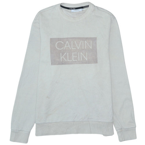 Mens UK Size M Calvin Klein Beige Pullover Sweatshirt