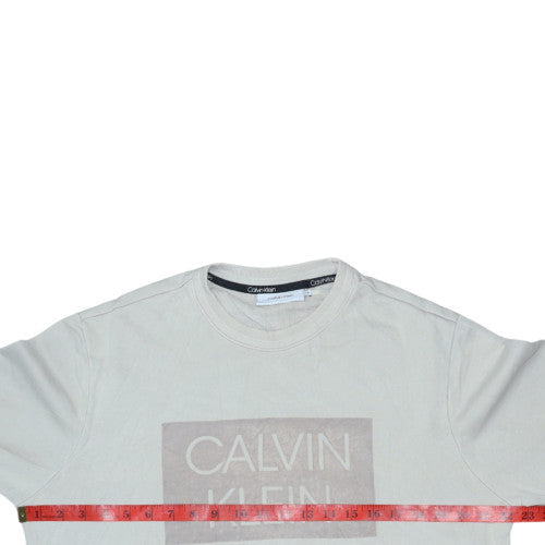 Mens UK Size M Calvin Klein Beige Pullover Sweatshirt