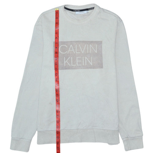 Mens UK Size M Calvin Klein Beige Pullover Sweatshirt
