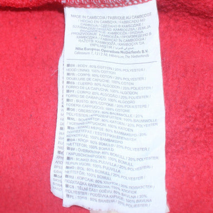 Mens UK Size L Nike Red Pullover Hoodie