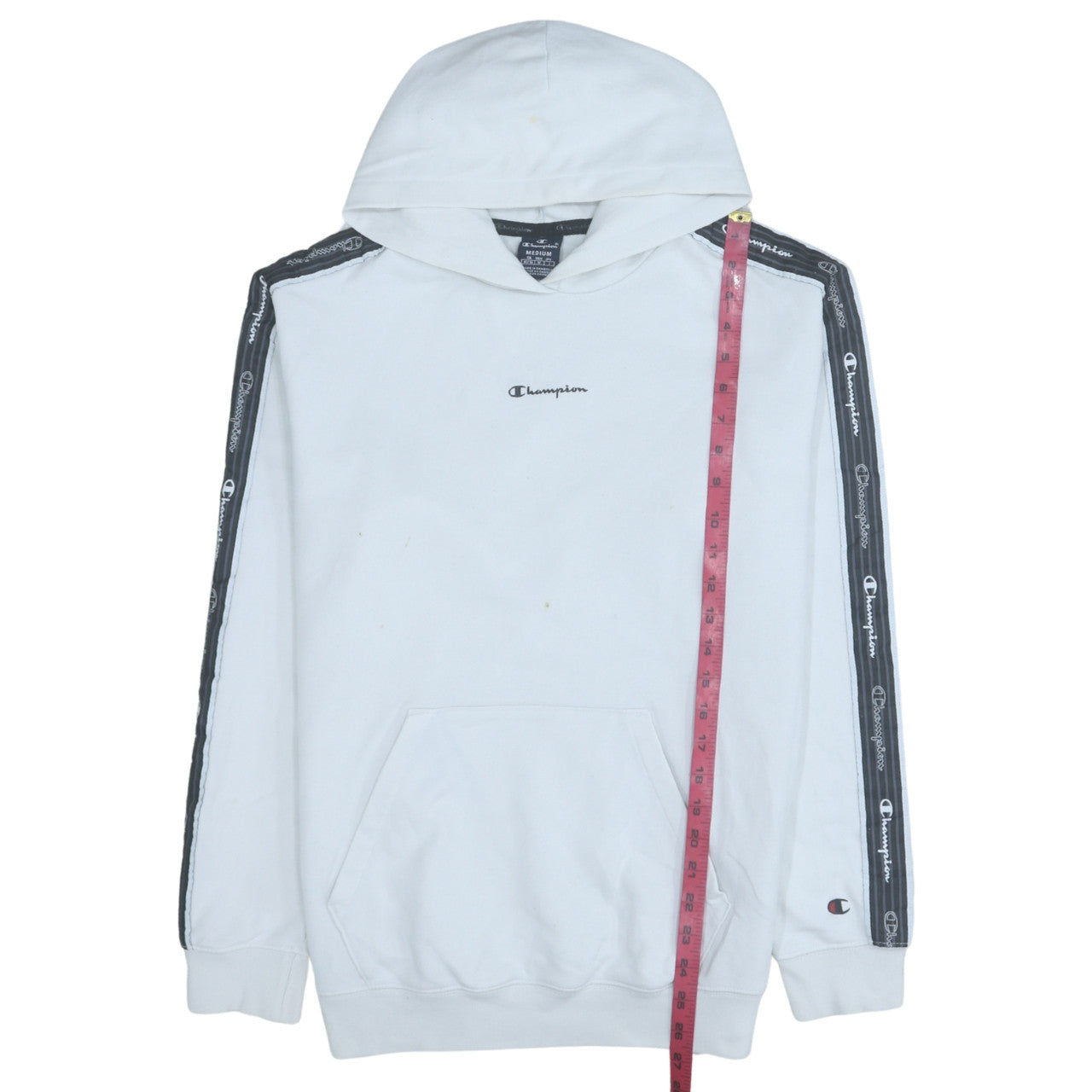 Mens UK Size M Champion White Pullover Hoodie