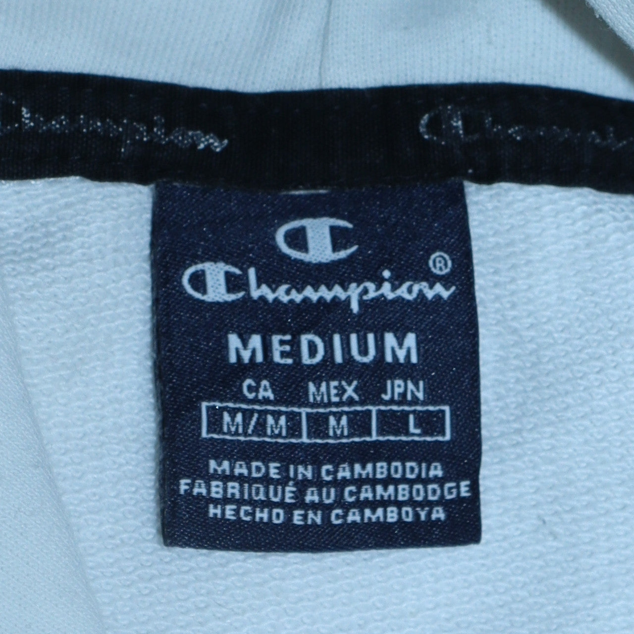 Mens UK Size M Champion White Pullover Hoodie