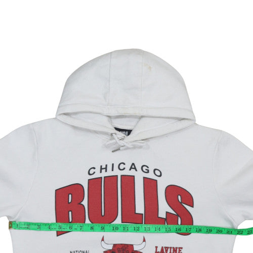Primark Men’s White Chicago Bulls NBA Hoodie Size M Pullover Fleece