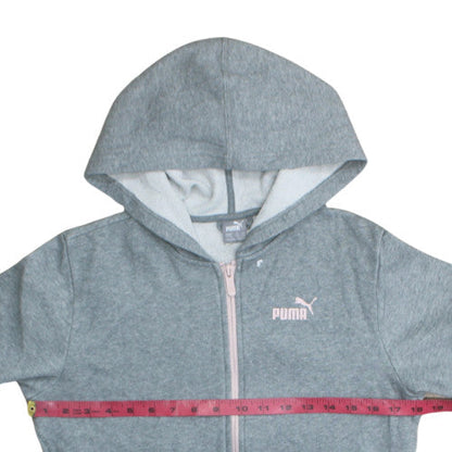 Girls UK Size 15-16 Years PUMA Grey Full Zip Hoodie