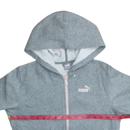 Girls UK Size 15-16 Years PUMA Grey Full Zip Hoodie