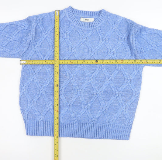 Marks and Spencer Women’s Blue Cable-Knit Pullover Jumper XS