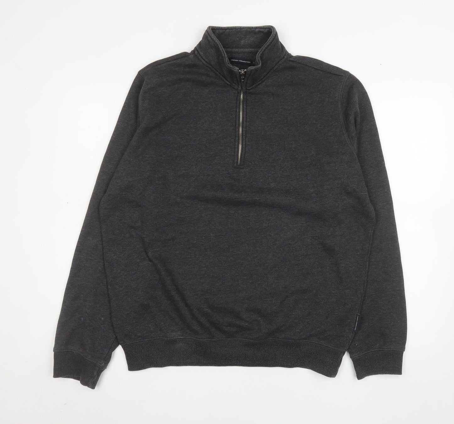 Mens UK Size L French Connection Grey Henley Sweatshirt