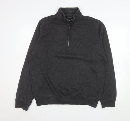 Mens UK Size L French Connection Grey Henley Sweatshirt