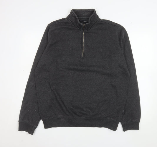 Mens UK Size L French Connection Grey Henley Sweatshirt