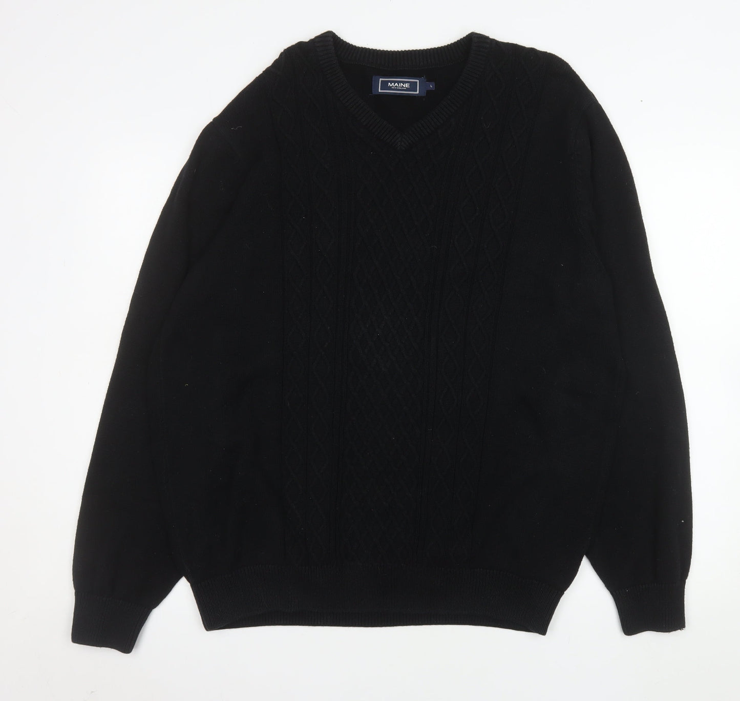 Mens UK Size L Maine New England Black Pullover Sweatshirt